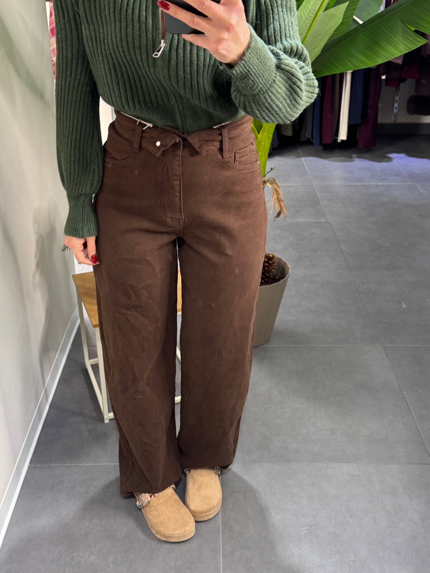 Jeans brown risvolto