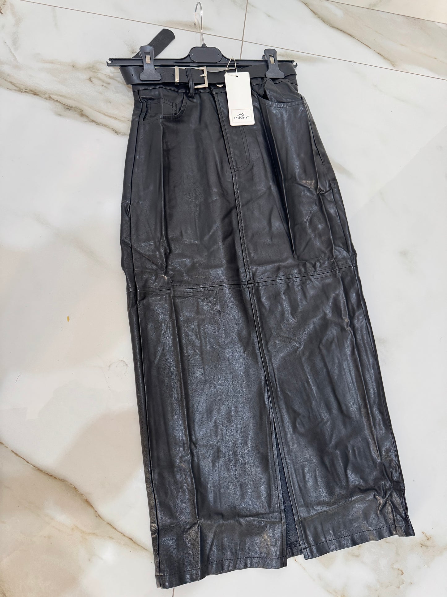 Gonna longuette ecopelle