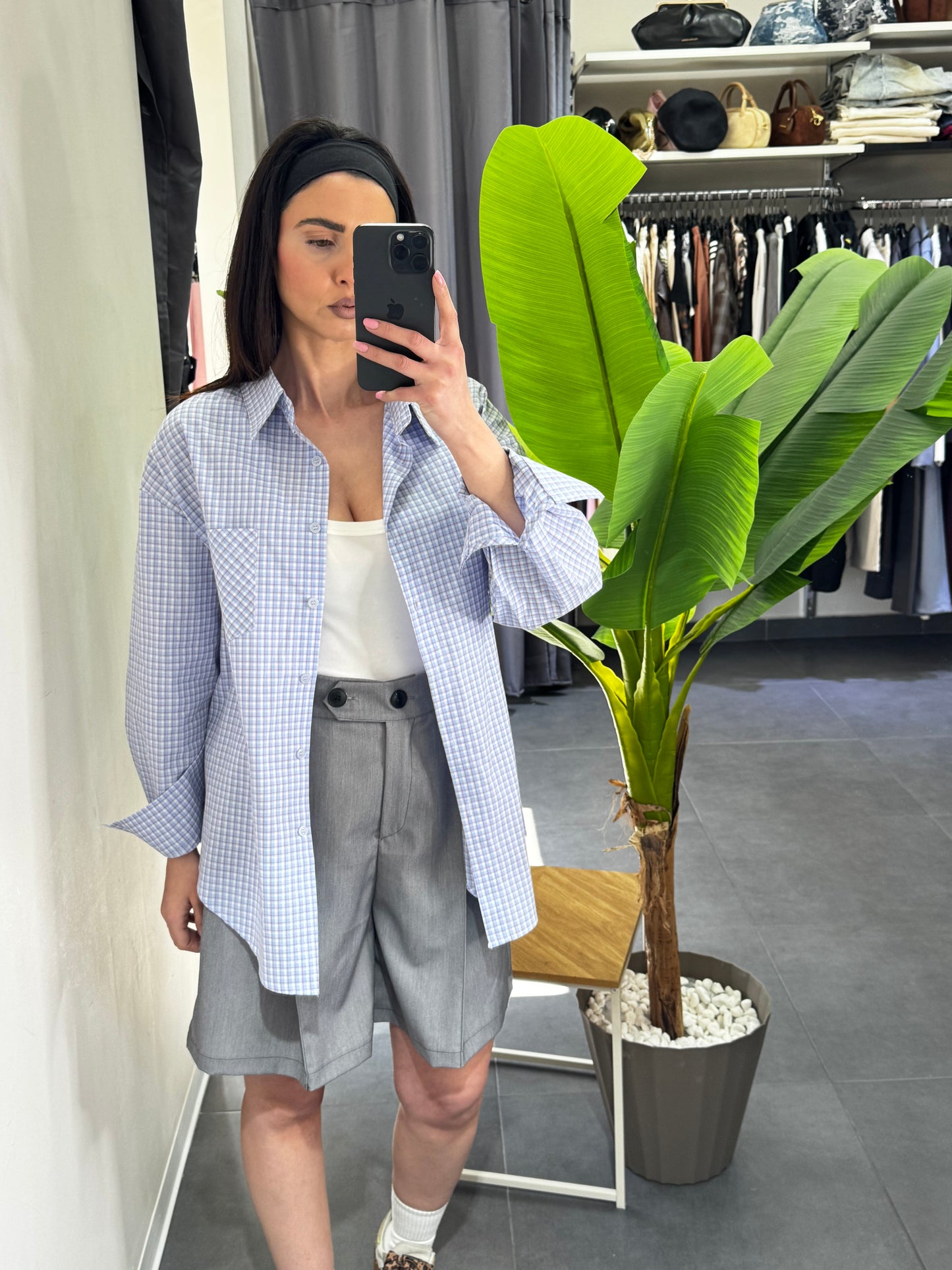 Camicia quadretti azzurro