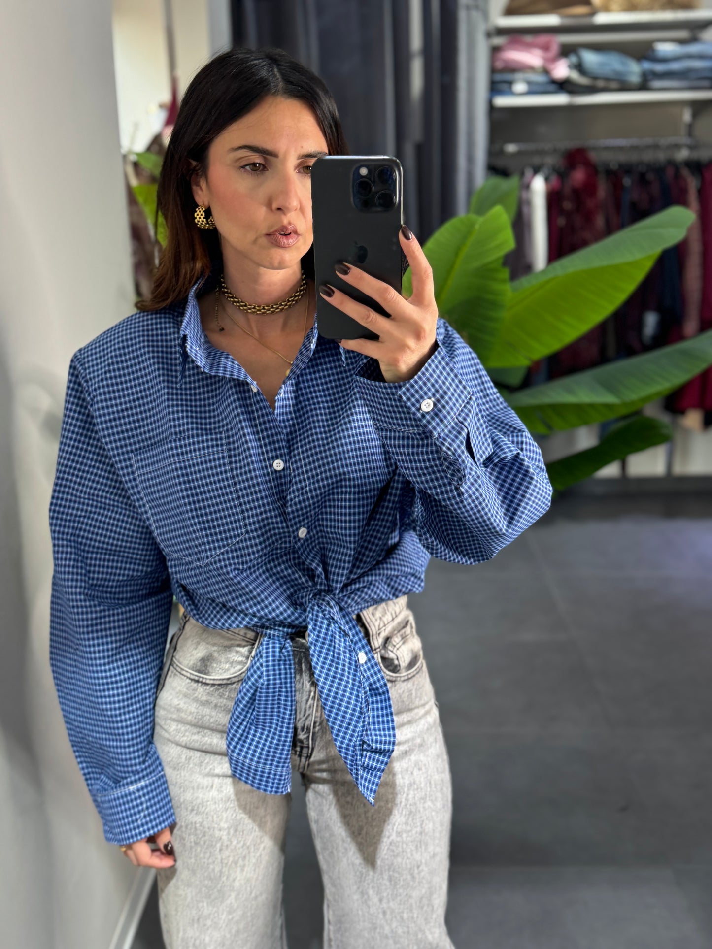 Camicia quadretti Blue