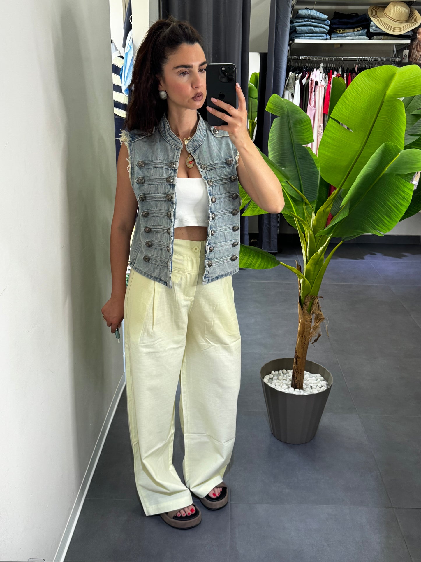 Gilet alamari denim