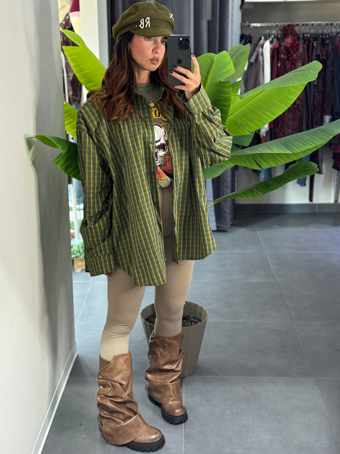 Camicia quadretti Green