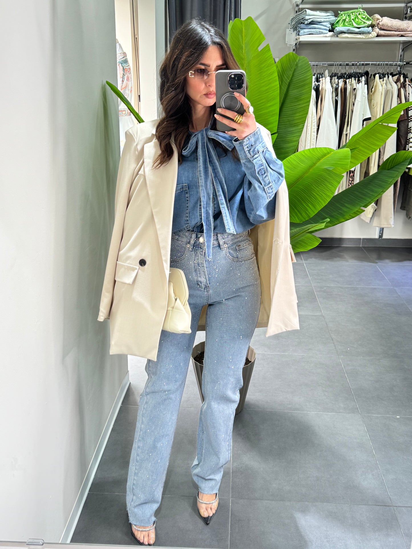 Camicia fiocco denim