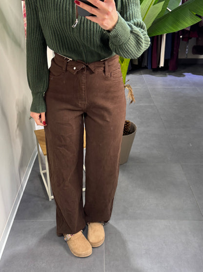 Jeans brown risvolto