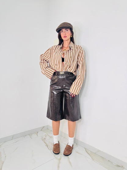 Camicia lux marrone