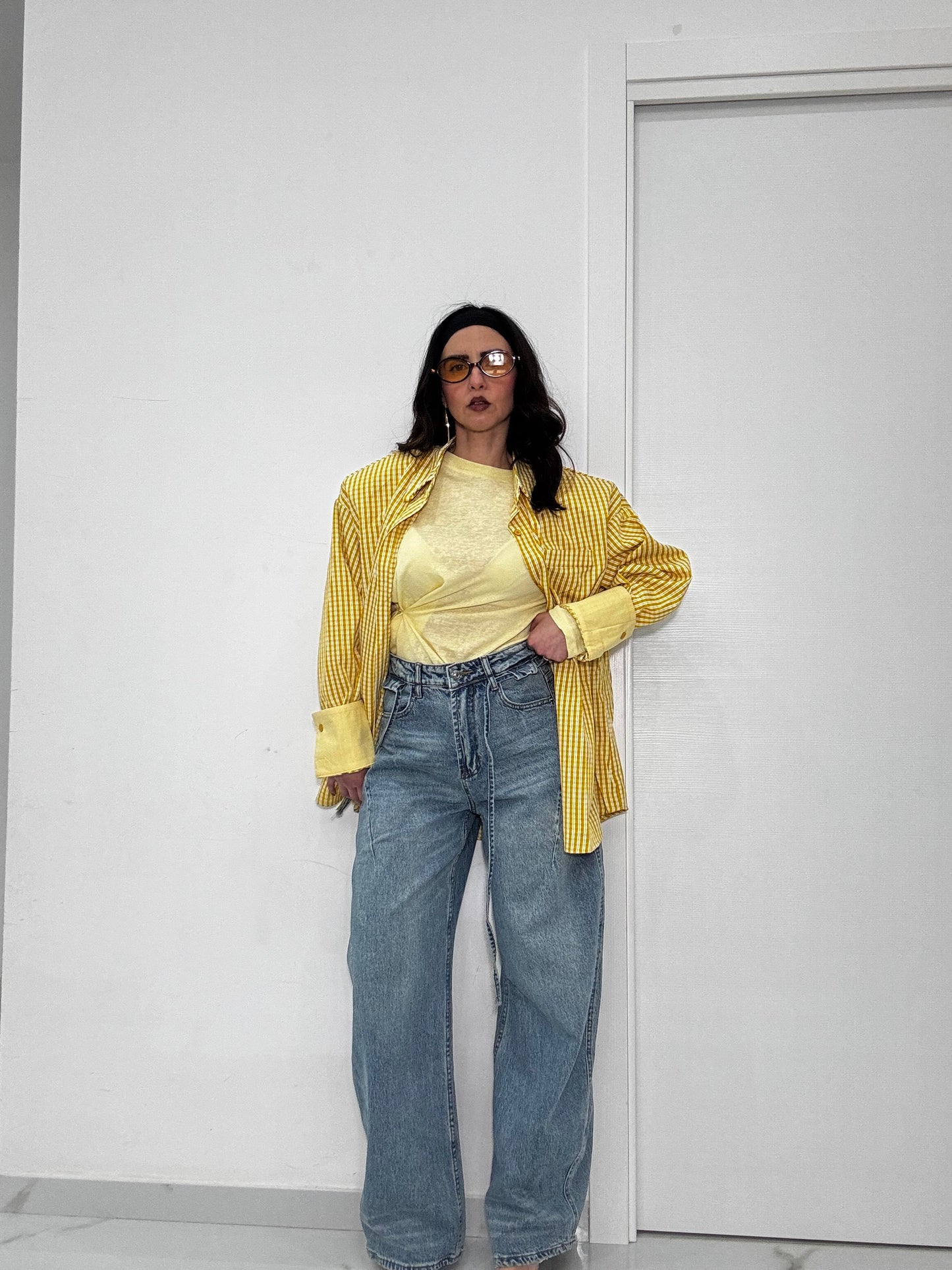 Camicia quadri yellow