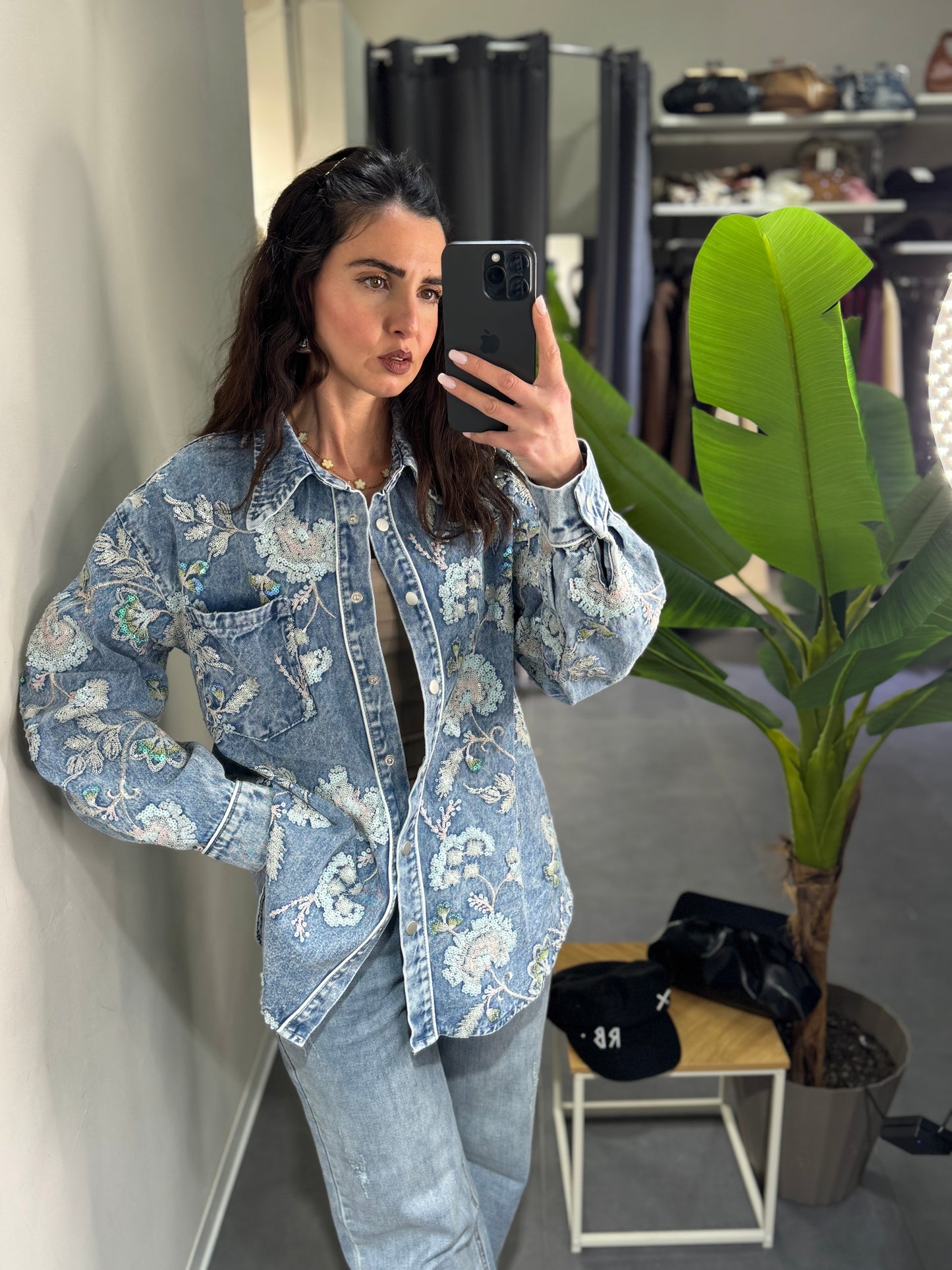 Giacca fiori paillettes