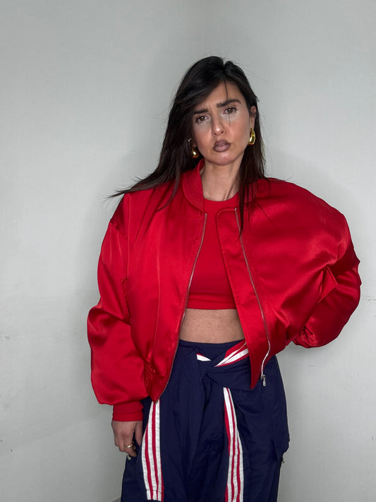 Bomber saten Red passion