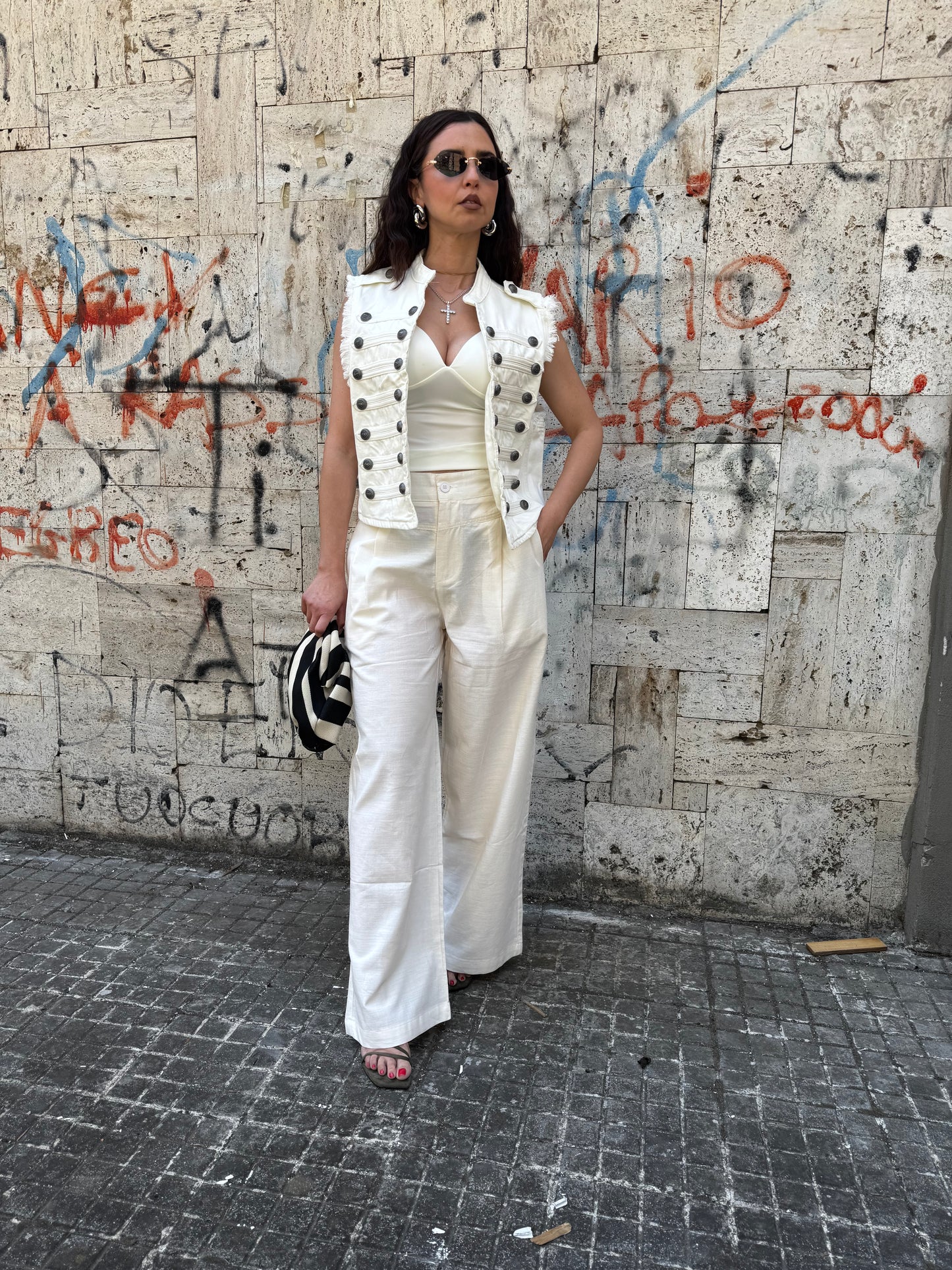 Gilet Alamari denim white