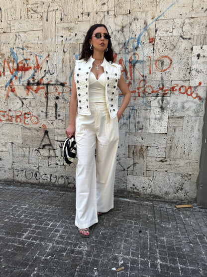 Gilet Alamari denim white