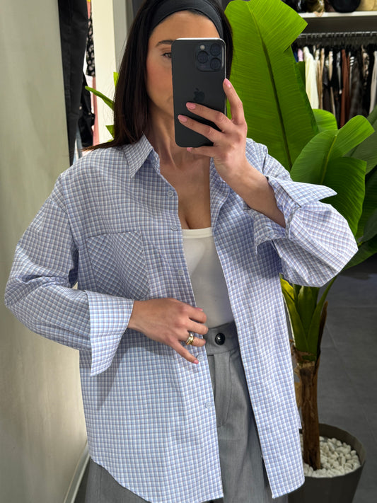Camicia quadretti azzurro