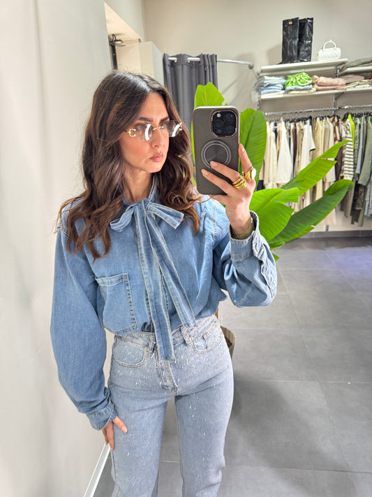 Camicia fiocco denim