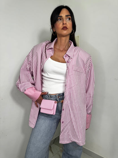 Camicia quadretti pink