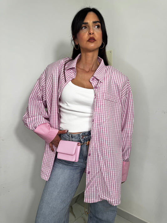 Camicia quadretti pink