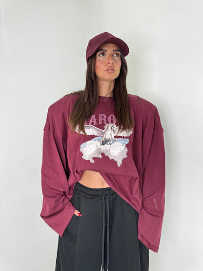 Shirt Barock cavallo bordeaux