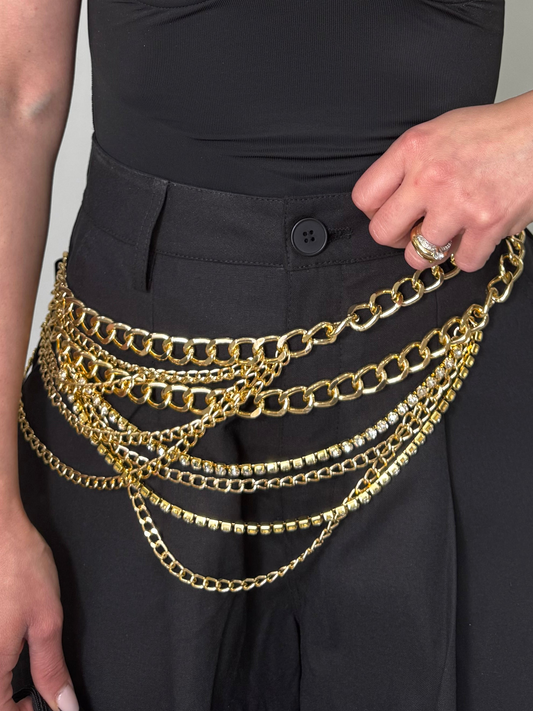 Cintura catena con strass