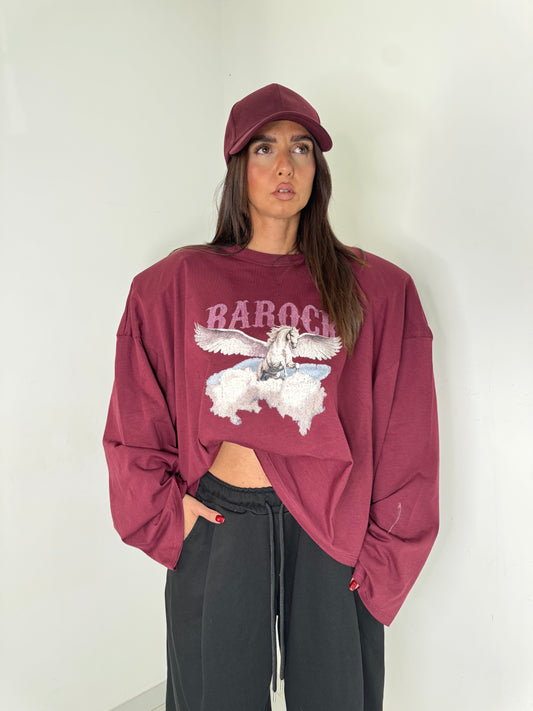Shirt Barock cavallo bordeaux