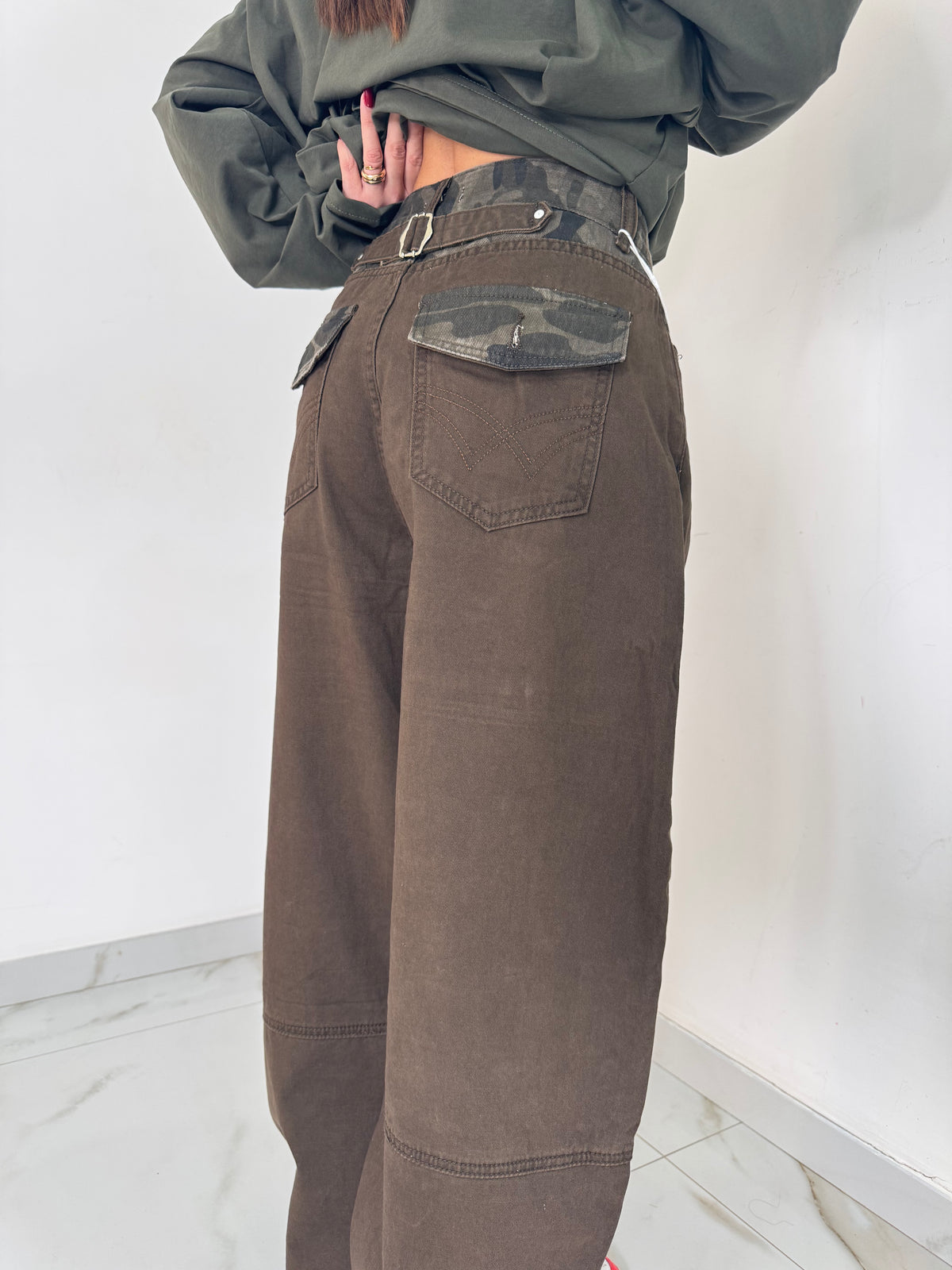 Jeans ballon bicolor
