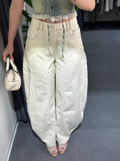 Jeans baggy panna