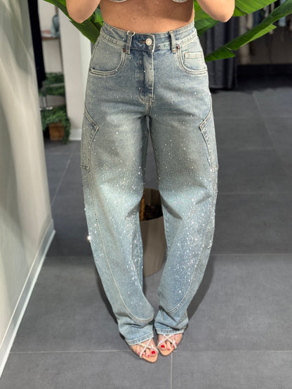 Jeans baloon strass