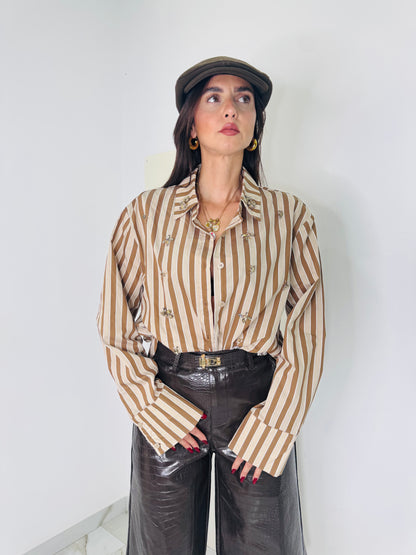 Camicia lux marrone
