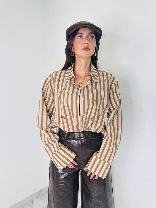 Camicia lux marrone
