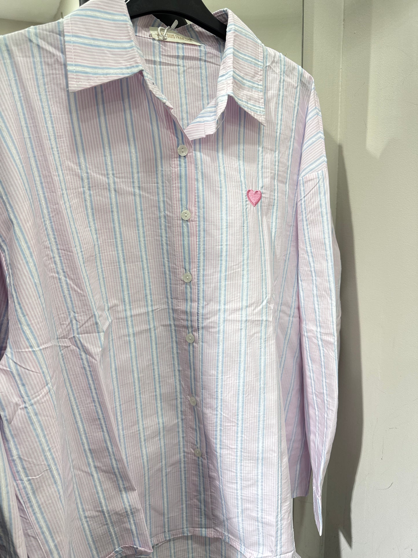 Camicia cuore righe