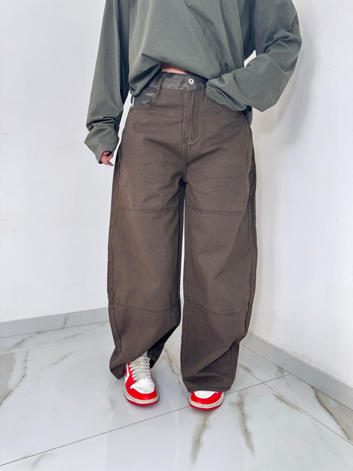 Jeans ballon bicolor