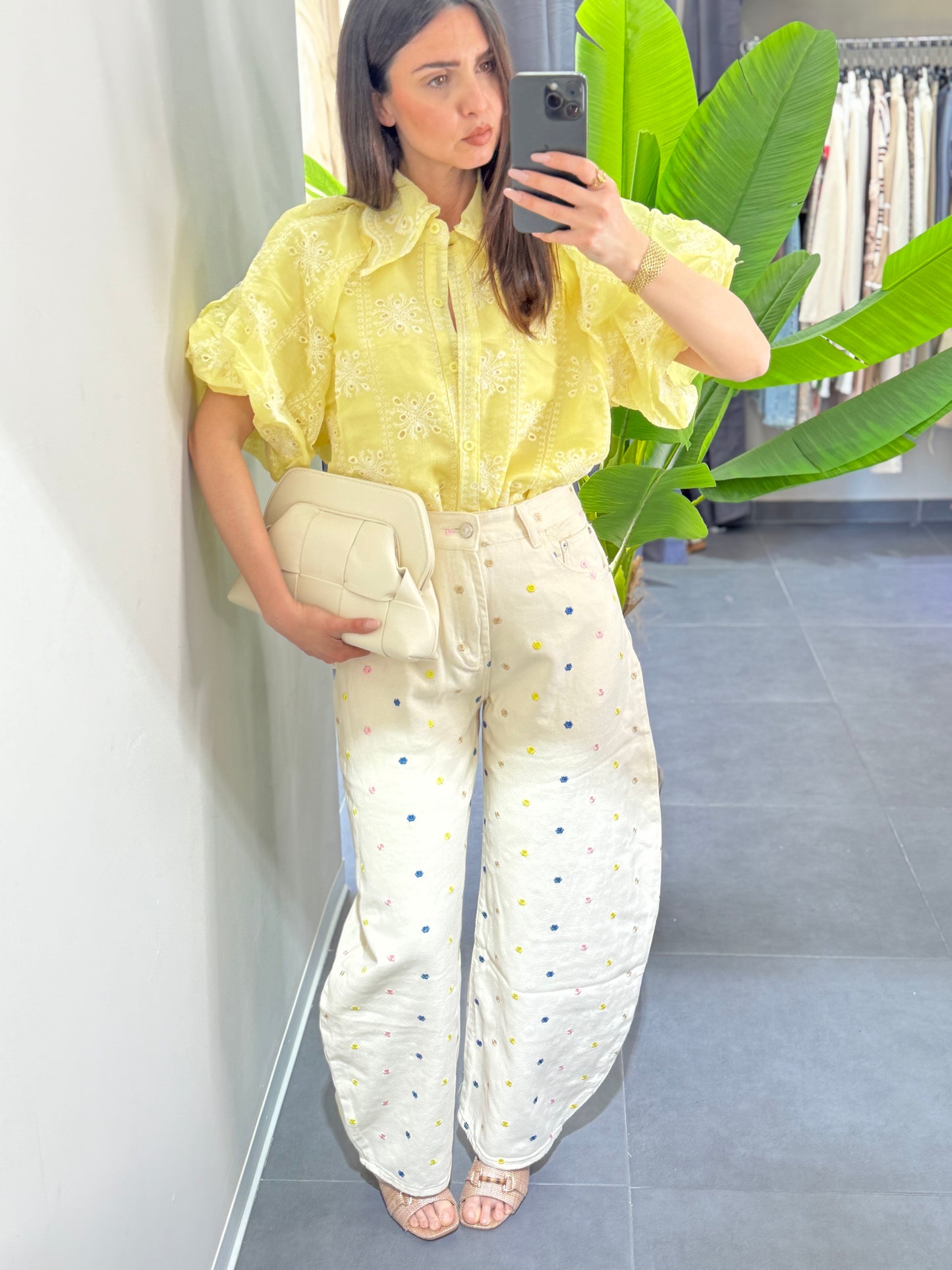 Jeans baggy fiori