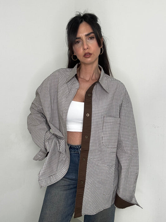 Camicia quadretti brown