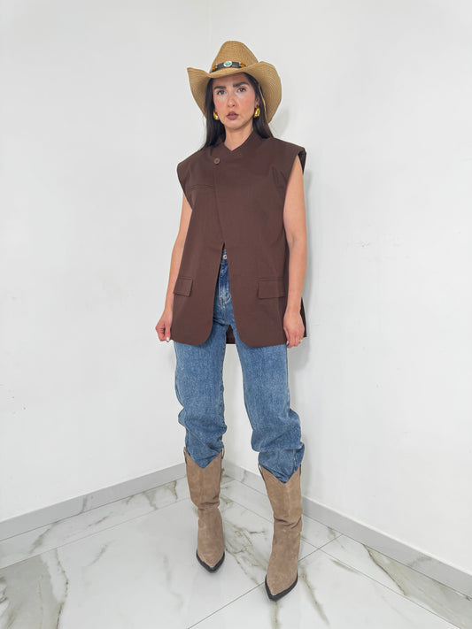 Gilet Zaira marrone