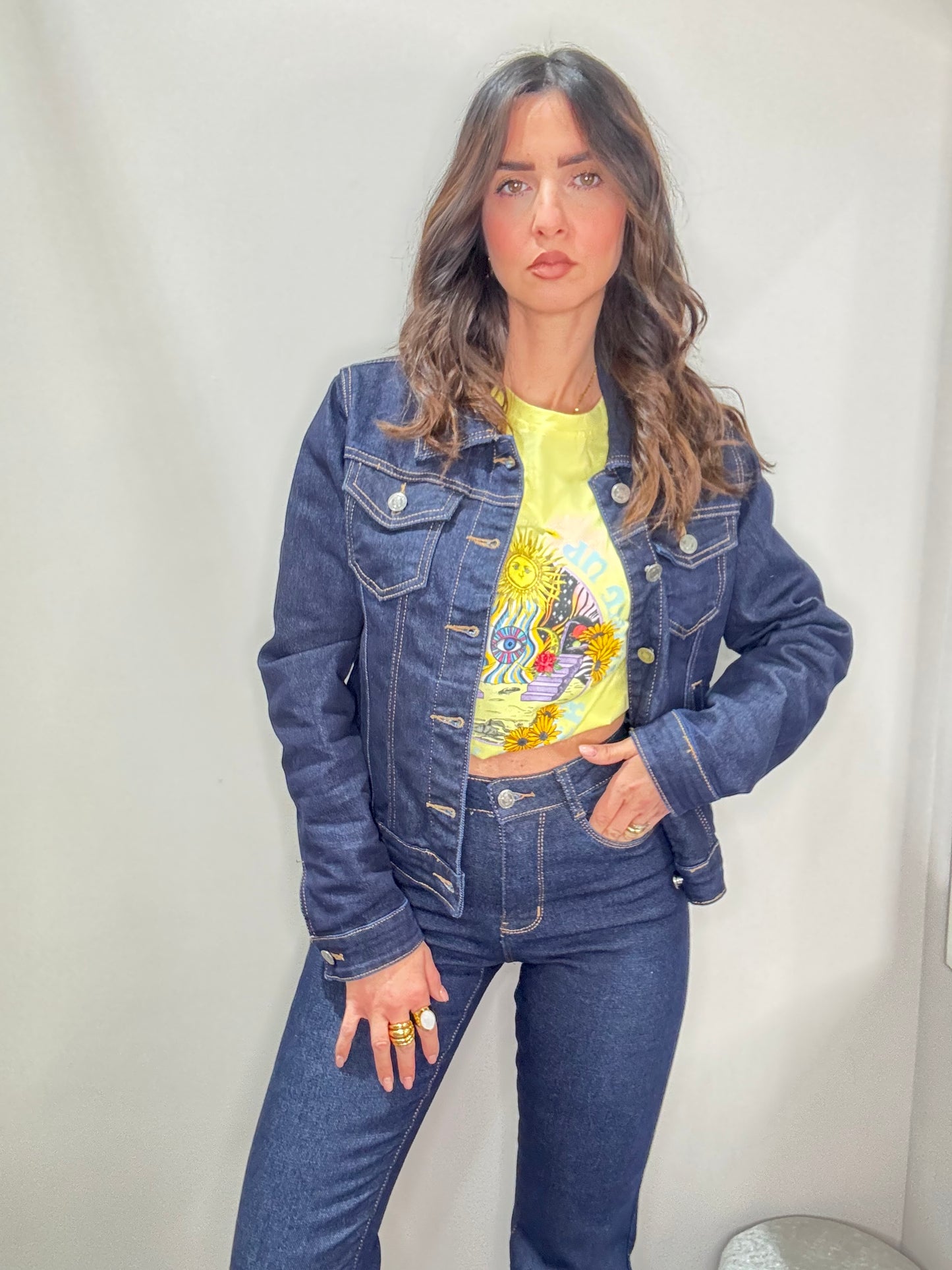 Giubbino in denim blue