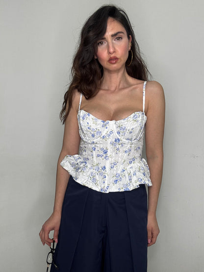 Top fiorellino blu