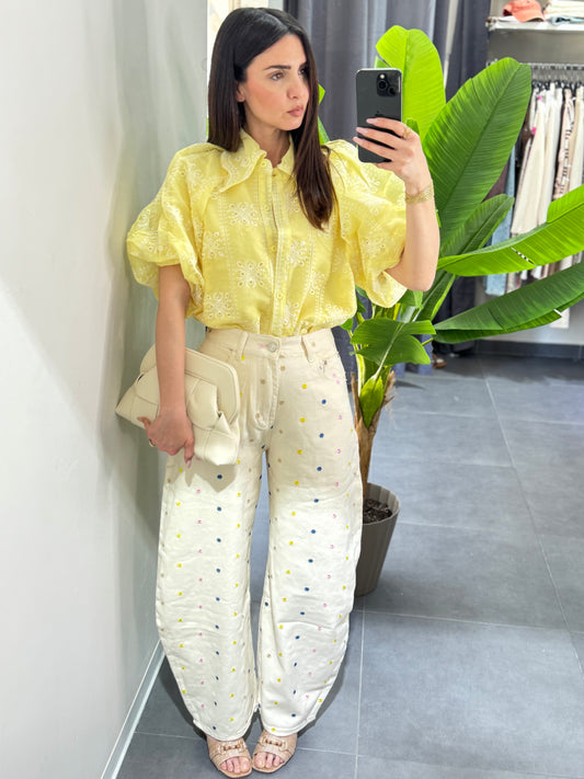 Jeans baggy fiori