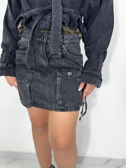 Gonna denim cargo
