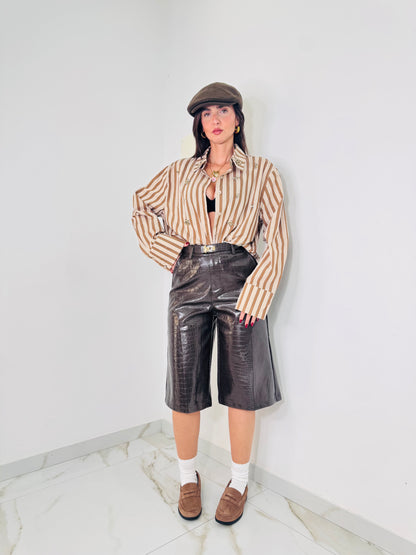 Camicia lux marrone