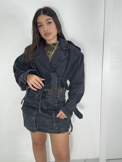 Gonna denim cargo