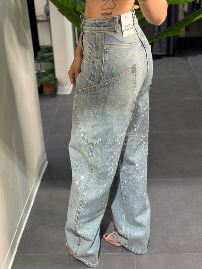 Jeans baloon strass