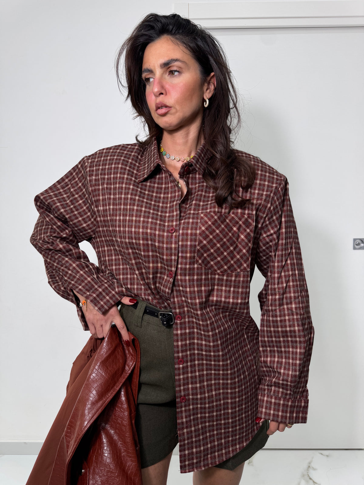 Camicia flanella quadri Red