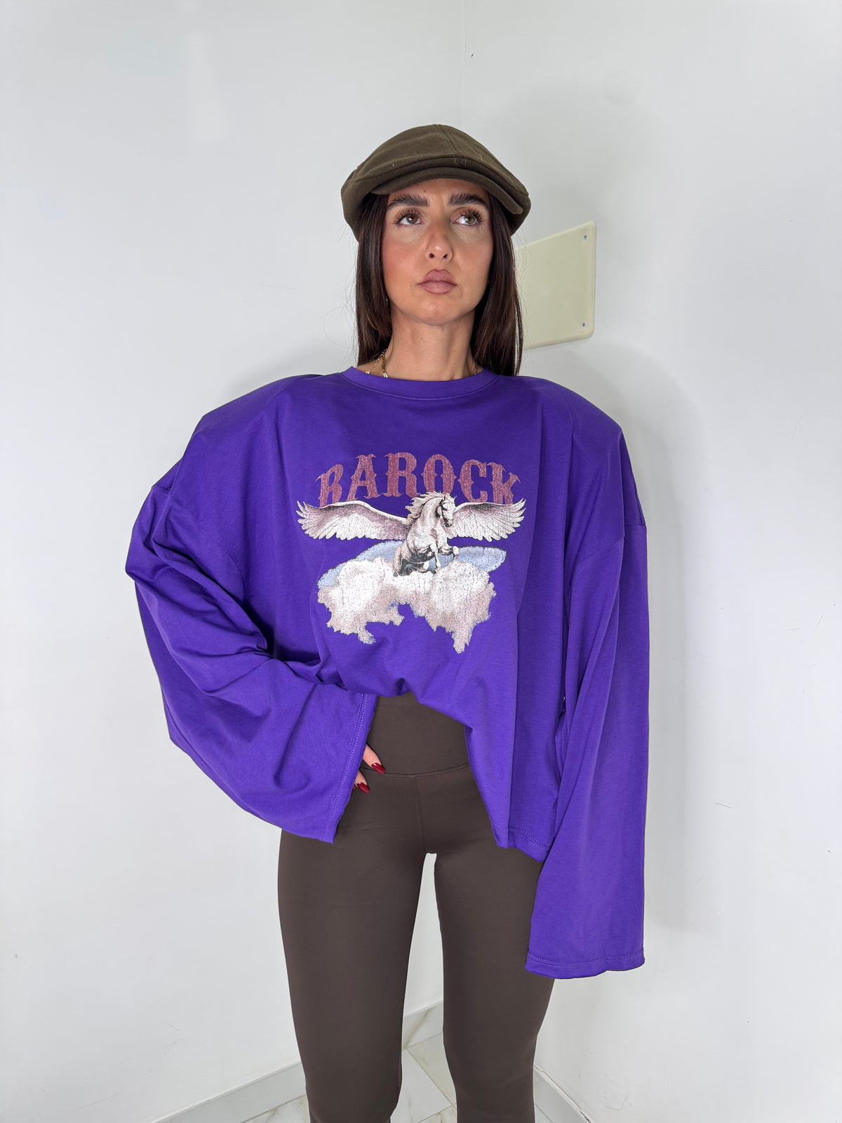 Shirt Barock cavallo viola