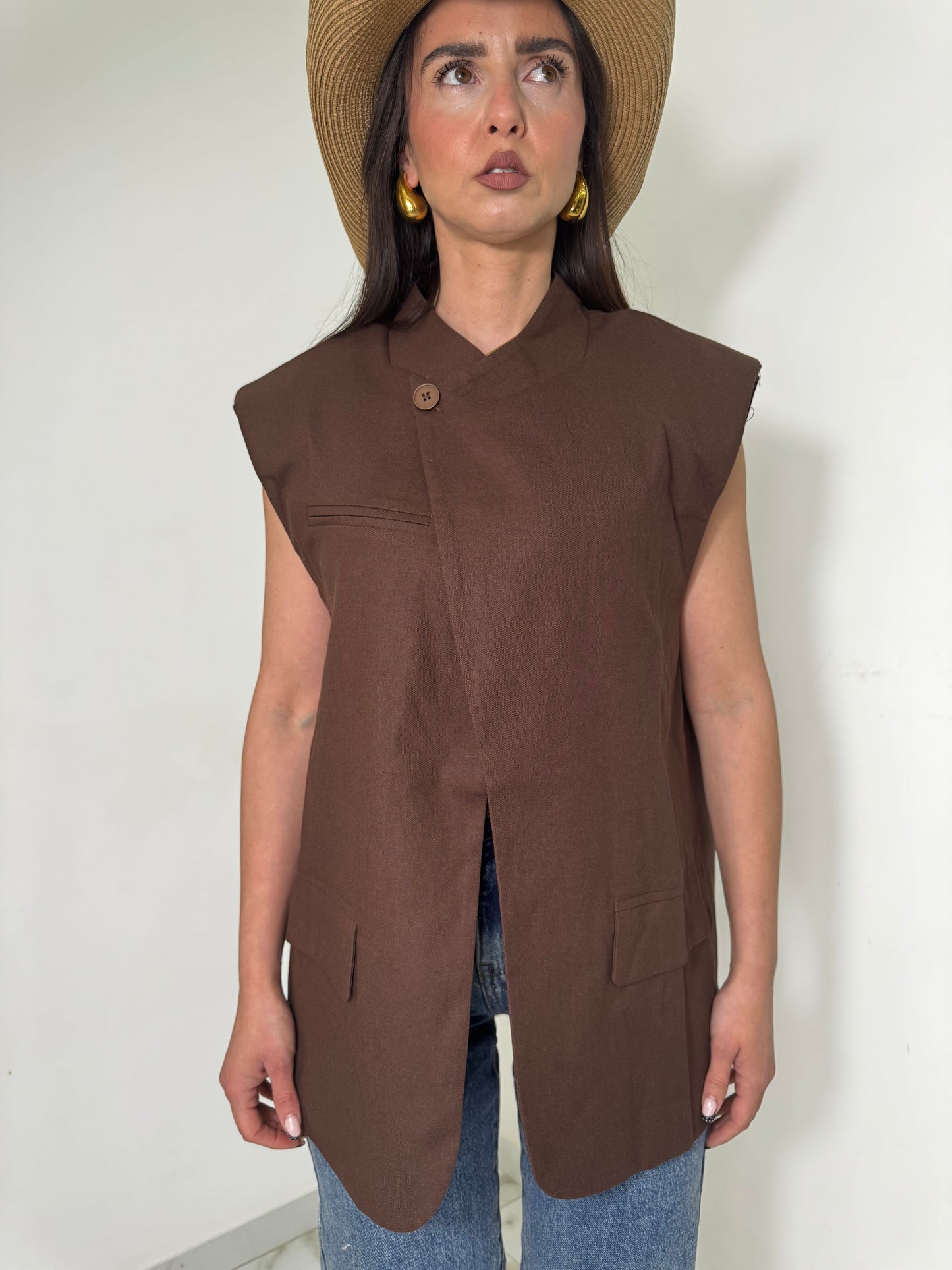 Gilet Zaira marrone