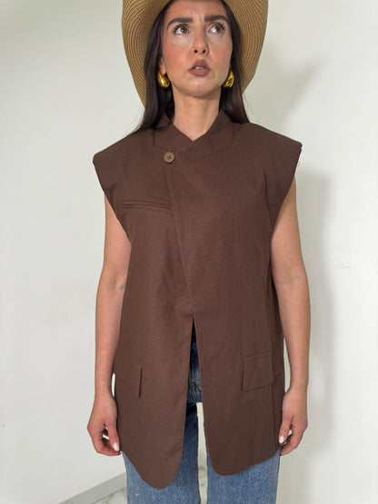 Gilet Zaira marrone