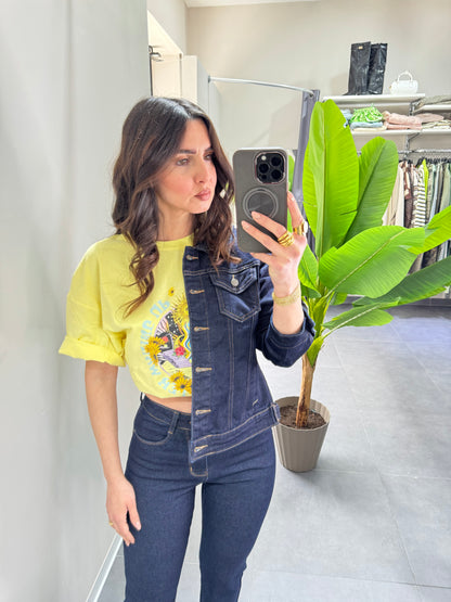 Giubbino in denim blue