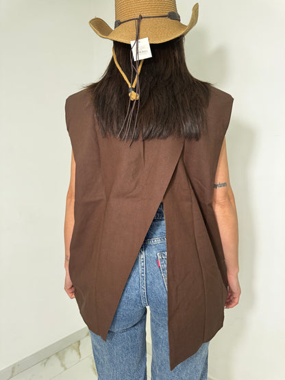 Gilet Zaira marrone