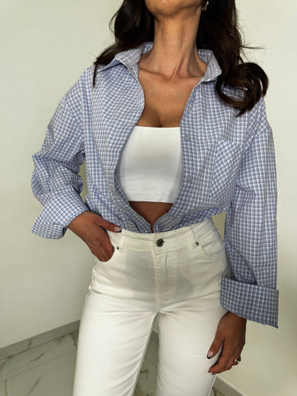 Camicia quadretti azzurro