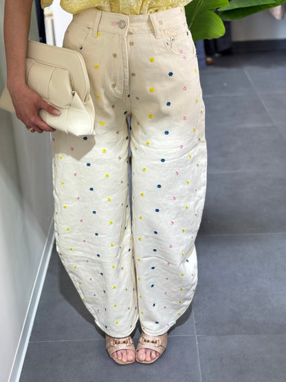 Jeans baggy fiori