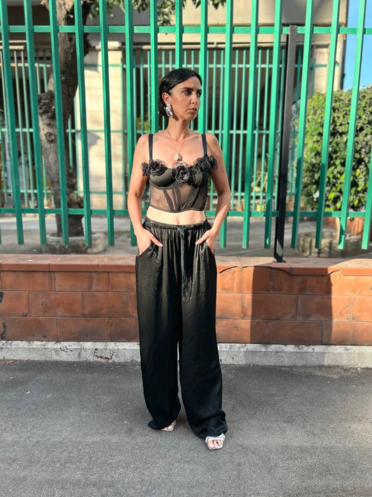 Flora satin trousers